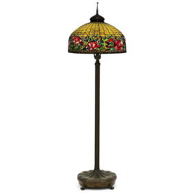 Tiffany Studios Antique Floor Lamp Peony Border 78 3/4in Art Nouveau (1 of 13)
