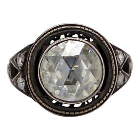 Vintage Victorian Style 3.25 Carat Rose Cut Diamond Ring (1 of 5)