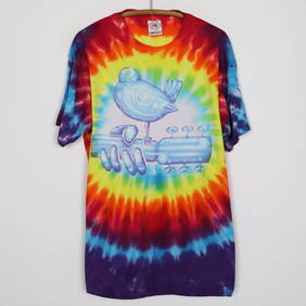 Vintage 1994 Woodstock Festival Tie Dye Shirt 100% Cotton Blue (1 of 6)