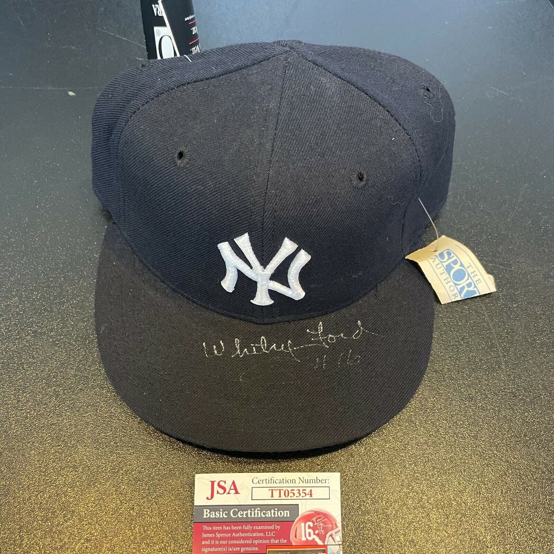 Whitey Ford #16 Signed Yankees Game Hat JSA Certified Authentic: Whitey Ford #16 Signed Yankees Game Hat JSA Certified Authentic This is an authentic New York Yankees game model baseball hat signed by the legendary Whitey Ford, bearing the number 16. The cap comes 
