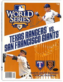 Nolan Ryan Signed 2010 World Series Program Texas Rangers vs Giants (1 of 2)