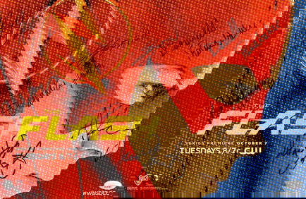 Flash Cast Autographed 11x17 Poster with 8 Signatures JSA Certified (1 of 3)