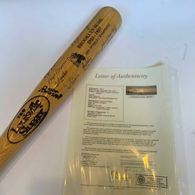 1955 Dodgers Team Signed Bat Roy Campanella Sandy Koufax JSA COA (1 of 8)