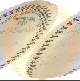 1939 New York Yankees Team Signed Baseball Lou Gehrig PSA Authenticated (1 of 7)