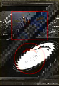 Lars Ulrich Signed Metallica Drumhead Display PSA Authenticated 32 x 23 (1 of 5)