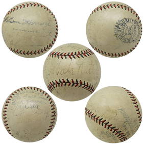 1933 Yankees Team Signed Baseball Babe Ruth Lou Gehrig 23 Signatures JSA (1 of 3)