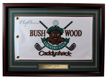 Chevy Chase Autographed Caddyshack Framed Pin Flag 28x20 JSA Certified (1 of 4)