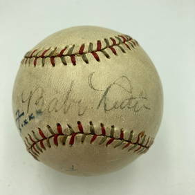 Babe Ruth Lou Gehrig Jimmie Foxx Signed Baseball with JSA COA 1920s (1 of 10)