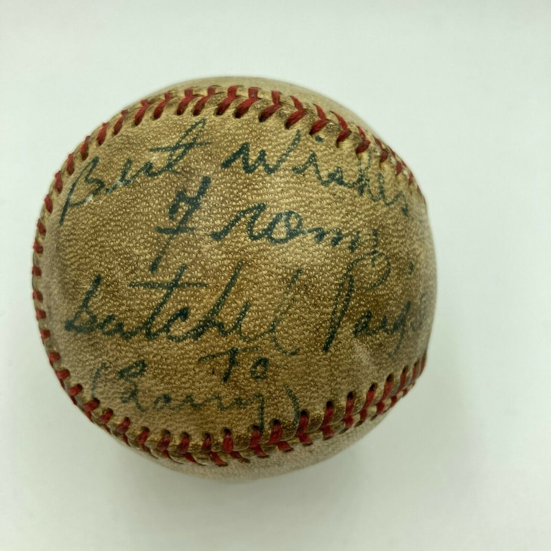 Satchel Paige Signed Vintage Game Used Baseball with Beckett COA: Satchel Paige Signed Vintage Game Used Baseball with Beckett COA This is an original vintage game-used baseball single-signed by the legendary Satchel Paige, one of the greatest pitchers in baseball h