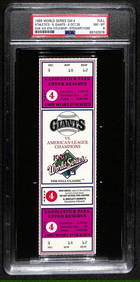 1989 World Series Game 4 Full Ticket A's vs Giants PSA/DNA NM-MT 8 (1 of 2)