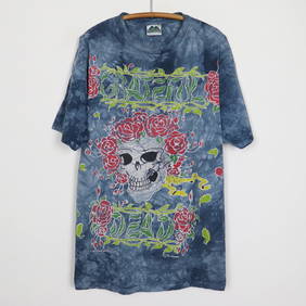 1994 Grateful Dead Vintage Skull And Roses Tie Dye Shirt Blue (1 of 9)