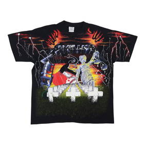 Vintage 1991 Metallica All Over Print Black Shirt XL (1 of 4)