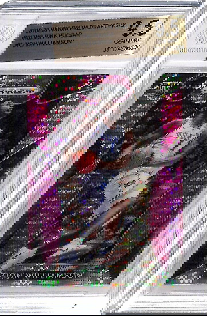 2019-20 Prizm Draft Picks Zion Williamson #1 Pink Pulsar BGS 9.5 Basketball Card: 2019-20 Prizm Draft Picks Zion Williamson #1 Pink Pulsar BGS 9.5 Basketball Card This 2019-20 Prizm Draft Picks Zion Williamson #1 Pink Pulsar Card is a must-have for any basketball card collector. Gr