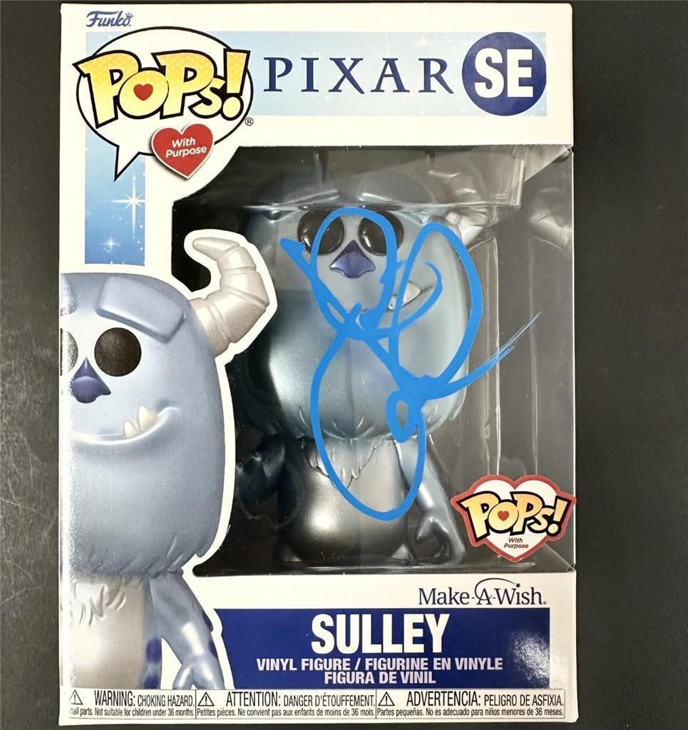 John Goodman Autographed Sulley Funko Pop from Monsters Inc Beckett Authenticated: John Goodman Autographed Sulley Funko Pop from Monsters Inc Beckett Authenticated This is a pre-owned John Goodman signed Funko Pop! figure of Sulley from the beloved movie Monsters Inc. The autograph