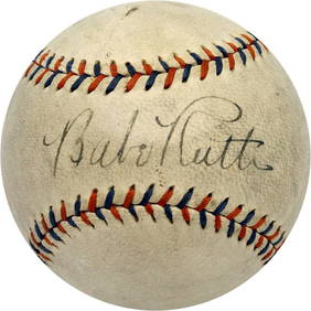 Babe Ruth Signed Baseball PSA DNA Graded 8 Yankees Authentic (1 of 10)