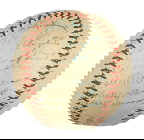 1954 New York Yankees Team Signed Baseball Mickey Mantle Yogi Berra PSA DNA LOA (1 of 7)