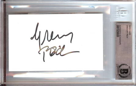 Gregory Peck Signed Index Card Autographed Beckett Authenticated 4.5 x 7.25 (1 of 1)