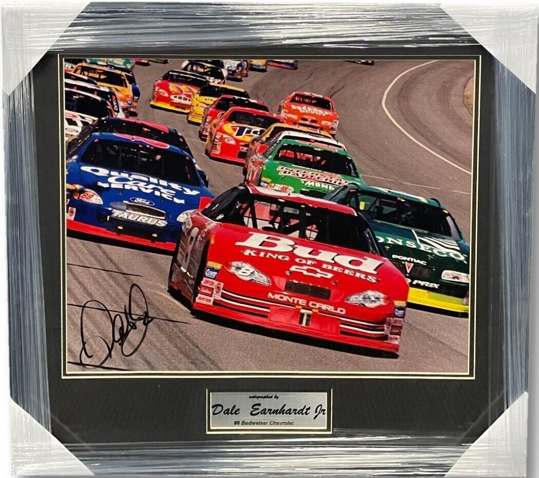 Dale Earnhardt Jr #3 Budweiser Chevrolet Autographed Photo 30x28 JSA: Dale Earnhardt Jr #3 Budweiser Chevrolet Autographed Photo 30x28 JSA Capture a piece of NASCAR history with this original autographed photo of Dale Earnhardt Jr., featuring his iconic #3 Budweiser Che