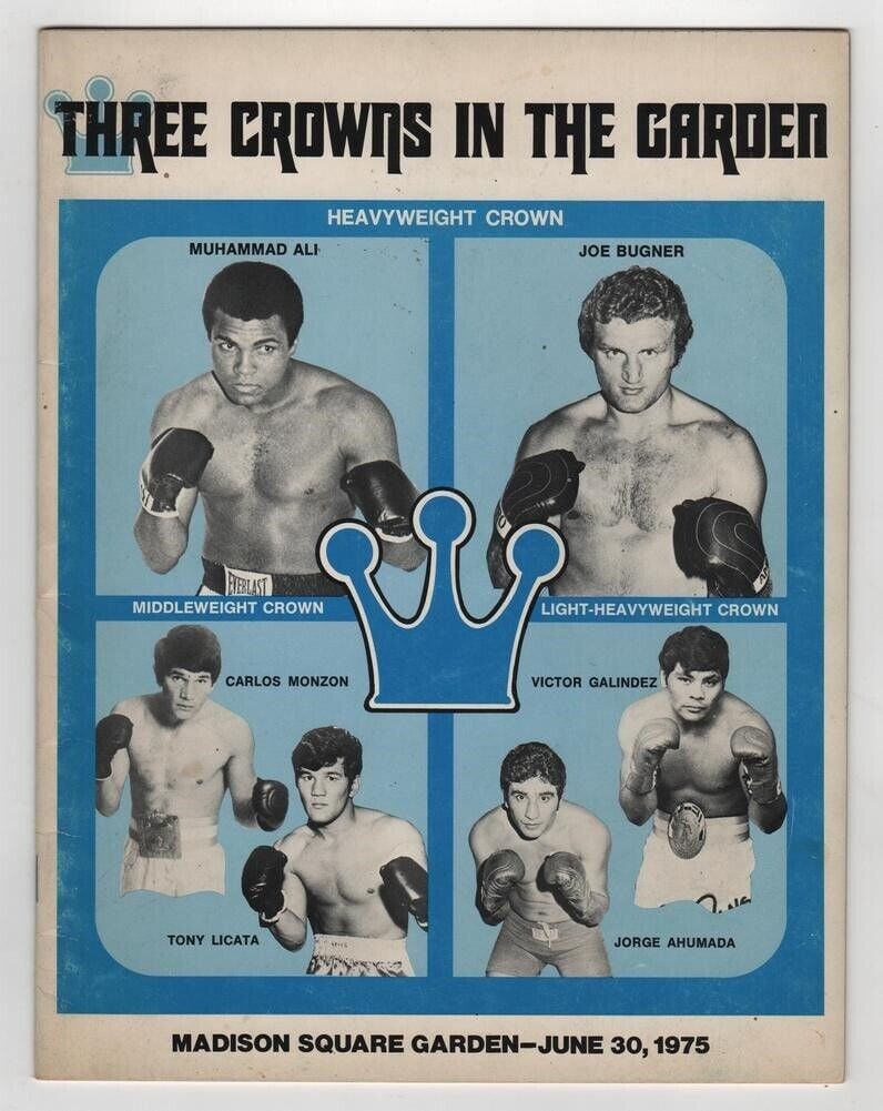Rare 1975 Muhammad Ali Joe Bugner Boxing Program Madison Square Garden: Rare 1975 Muhammad Ali Joe Bugner Boxing Program Madison Square Garden This is a rare program from the historic boxing match between Muhammad Ali and Joe Bugner, held on June 30, 1975, at Madison Squa