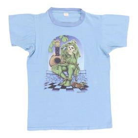 Vintage 1970s Grateful Dead Jester Shirt Blue Cotton (1 of 6)