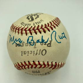 Mrs. Babe Ruth Lou Gehrig Signed Baseball with PSA DNA COA (1 of 8)