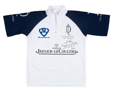 Diego Maradona Signed Argentina Jersey with JSA COA - La Dolfina Tribute: Diego Maradona Signed Argentina Jersey with JSA COA - La Dolfina Tribute This original jersey is a remarkable collectible for fans of soccer legend Diego Maradona. Signed in black ink on the front, wi