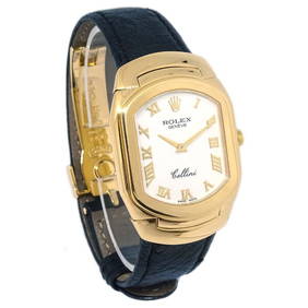 Rolex Cellini Ref.6633 Quartz Wristwatch 18KYG Black Leather 26mm (1 of 7)