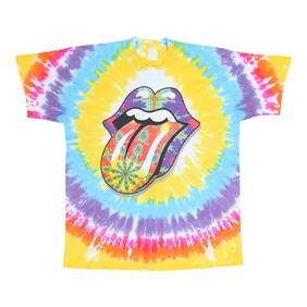 Vintage 1994 Rolling Stones Tie Dye Shirt 100% Cotton Yellow (1 of 6)
