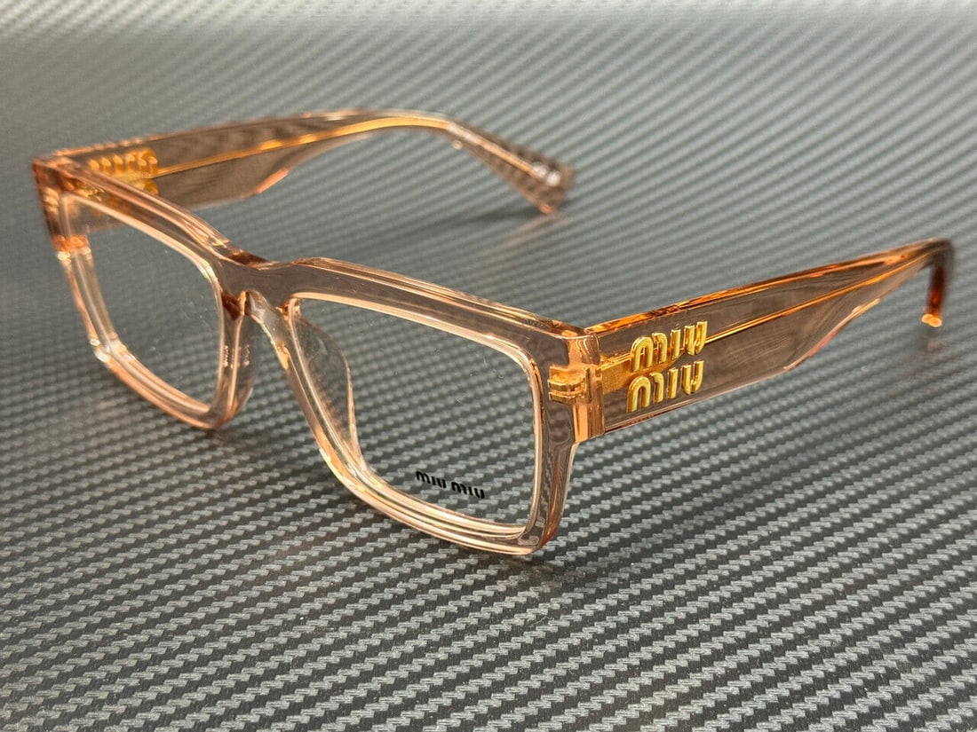 Miu Miu MU 02XV 13T1O1 Noisette Pink Transparent Women's Eyeglasses 54mm: Miu Miu MU 02XV 13T1O1 Noisette Pink Transparent Women's Eyeglasses 54mm Elevate your eyewear collection with these stunning Miu Miu MU 02XV 13T1O1 Noisette Pink Transparent Women's Eyeglasses. Crafte