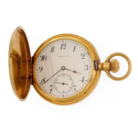 Tiffany & Co. Vintage 18k Yellow Gold Full Hunter Pocket Watch L100 (1 of 1)