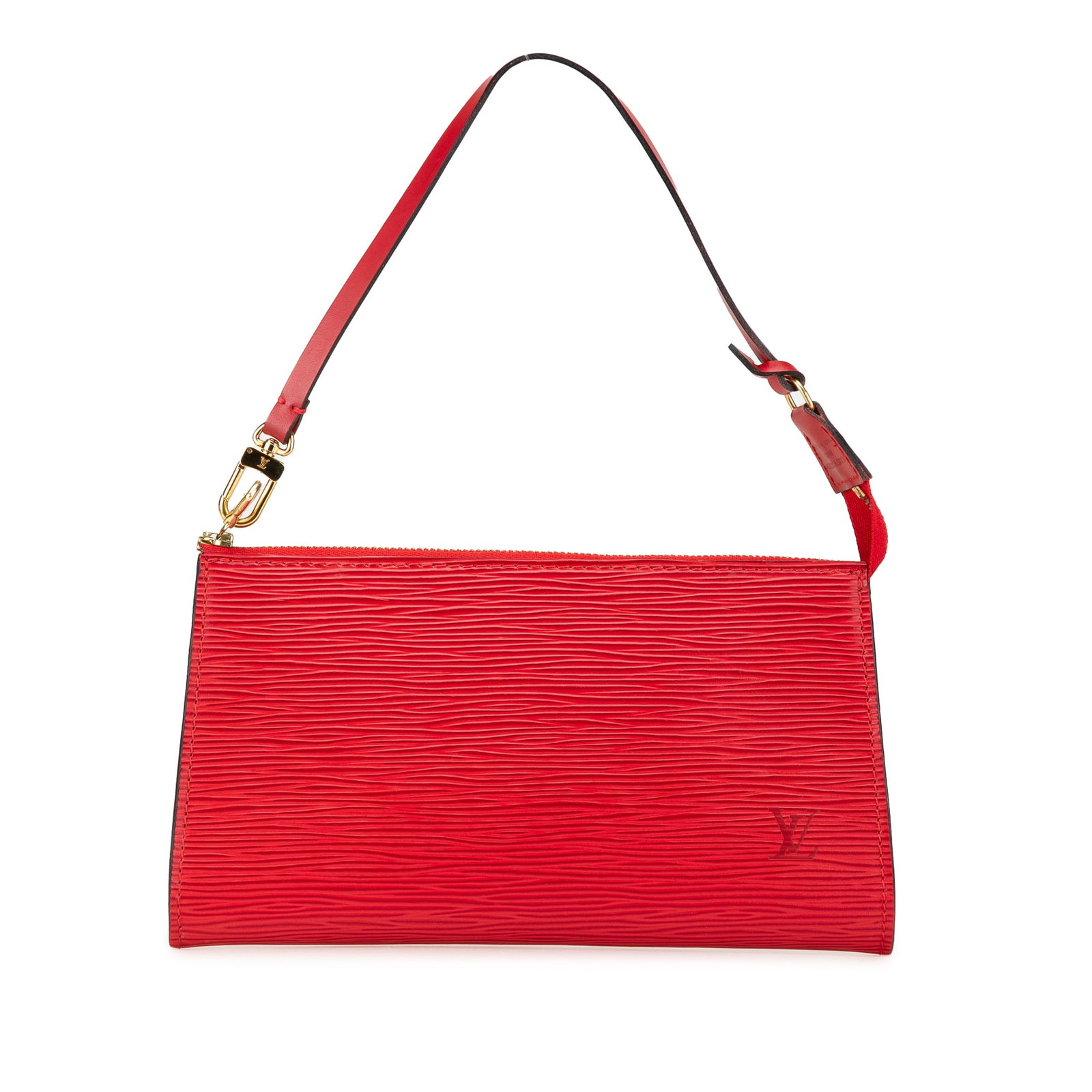 Louis Vuitton Epi Pochette Accessoires: Louis Vuitton Epi Pochette Accessoires The Pochette Accessoires features an epi leather body, a flat leather strap, and a top zip closure. Brand: Louis Vuitton Model: Epi Pochette Accessoires Origin: 