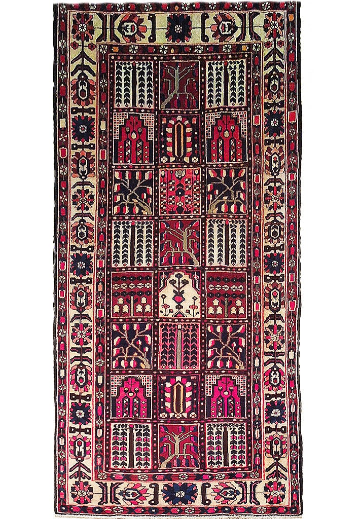 5' x 10'3" Dark Maroon Handmade Bakhtiari Persian Rug: 5' x 10'3" Dark Maroon Handmade Bakhtiari Persian Rug Introducing the 5' x 10' 3" Dark Maroon Tribal Persian Bakhtiari Rug, a stunning example of traditional Persian artistry and craftsmanship. Handwo