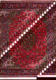 10' x 12.9' Handcrafted Semi-Antique Persian Kashan Rug Red Wool (1 of 6)