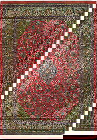 Elegant Pearl Pink 9.6 x 13.5 Semi-Antique Persian Kashan Rug (1 of 6)