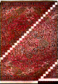10' x 12'4" Authentic Semi-Antique Persian Heriz Rug Red (1 of 6)