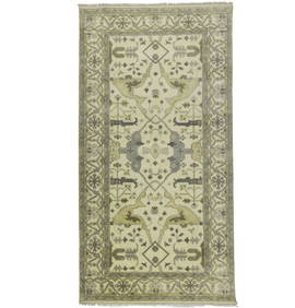Handmade Floral Oushak Runner Rug 6'1 x 11'8 Wool Traditional Design (1 of 19)