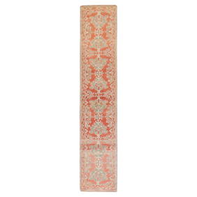 Zabihi Collection Red Antique Oushak Runner 2'2 x 11'6 Wool Hand-Knotted (1 of 9)