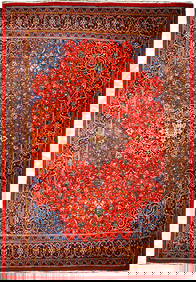 Exquisite 9'10" x 12'10" Red Orange Semi Antique Persian Sarouk Rug (1 of 6)