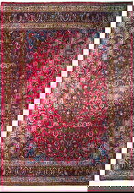 9'10 x 12'9 Red Semi Antique Persian Mashad Rug Handmade Wool (1 of 6)