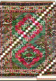 Handcrafted 6.5 x 7.4 Sage Green Kazak Rug Elegant Geometric Design (1 of 6)