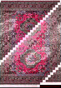 4.5 x 6.8 Red Semi-Antique Persian Bakhtiari Area Rug Handwoven in Iran (1 of 5)