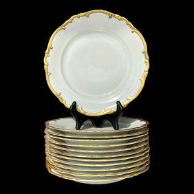 Vintage Regency Heinrich Bavaria Gilt Dinner Plates Set of 12 (1 of 7)