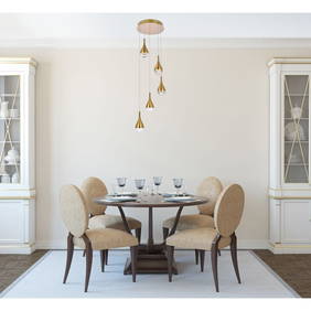 Amherst 5-Light Satin Gold Pendant 15in Modern Fixture (1 of 14)