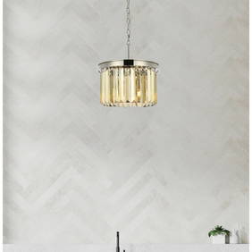 Elegant Lighting Sydney 3-Light Crystal Pendant Chandelier 16 Polished Nickel (1 of 9)