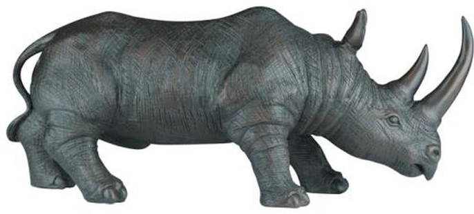 Hand-Cast African Rhino Lodge Pouf 8H 19.5W 8D Ebony Finish: Hand-Cast African Rhino Lodge Pouf 8H 19.5W 8D Ebony Finish This captivating African Rhino lodge decor piece is a hand-cast and hand-painted pouf that showcases a stunning ebony finish. Inspired by tr
