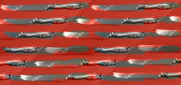 Gorham Decor Sterling Silver Custom Steak Knife Set 12 pcs 8.5 in (1 of 1)