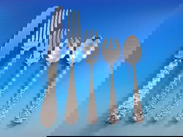 Stieff Chrysanthemum Sterling Silver Flatware Set Service for 12 64 pcs Includes Storage Chest (1 of 10)
