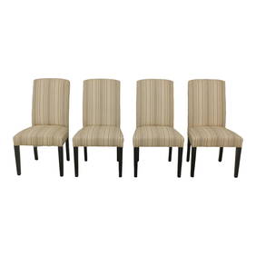 Set of 4 Crate & Barrel Modern Upholstered Dining Chairs Black 22w x 24d x 40.5h (1 of 10)