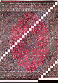 Handmade Red Persian Tabriz Rug 9'10" x 12'6" Semi-Antique Wool (1 of 7)