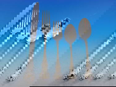 Towle French Provincial Sterling Silver Flatware Set 60 pcs with Bonus Storage Chest (1 of 7)